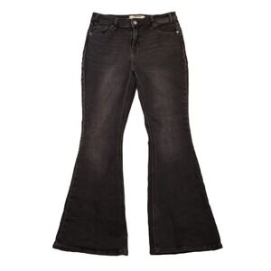 Rock & Roll Denim Women 31x32 Flare Jeans Black Star Patchwork RRWD6HR0H4